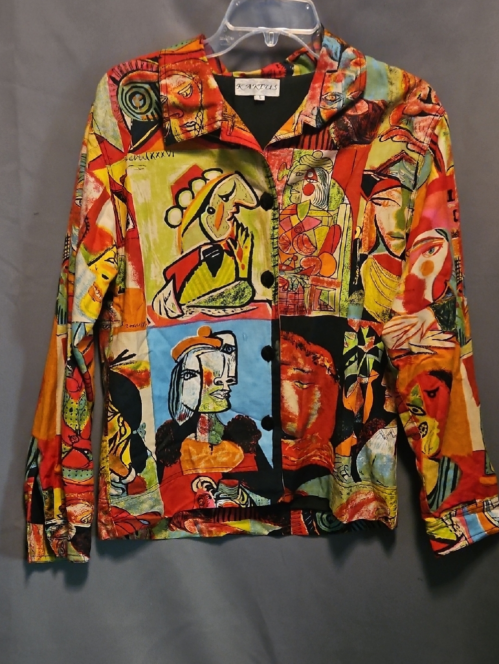 Kaktus Multicolor Abstract Patchwork Jean Jacket
